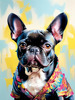 Expressive Art of a French Bulldog with Soulful Eyes in Pastels