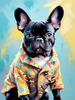 Expressive Art of a French Bulldog with Soulful Eyes in Pastels