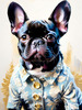 Expressive Art of a French Bulldog with Soulful Eyes in Pastels