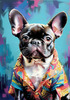 Expressive Art of a French Bulldog with Soulful Eyes in Pastels