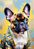 Expressive Art of a French Bulldog with Soulful Eyes in Pastels