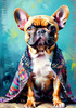 Expressive Art of a French Bulldog with Soulful Eyes in Pastels