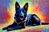 Expressive German Shepherd Dog Artwork with Intense Eyes