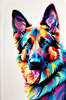 Expressive German Shepherd Dog Artwork with Intense Eyes