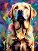 Artistic Expressive Labrador Retriever Face Art Print