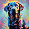 Artistic Expressive Labrador Retriever Face Art Print