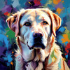 Artistic Expressive Labrador Retriever Face Art Print
