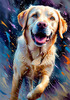 Artistic Expressive Labrador Retriever Face Art Print
