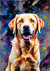 Artistic Expressive Labrador Retriever Face Art Print