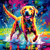 Artistic Expressive Labrador Retriever Face Art Print
