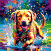 Artistic Expressive Labrador Retriever Face Art Print