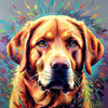 Artistic Expressive Labrador Retriever Face Art Print