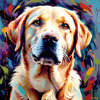 Artistic Expressive Labrador Retriever Face Art Print