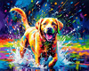 Artistic Expressive Labrador Retriever Face Art Print