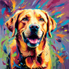 Artistic Expressive Labrador Retriever Face Art Print