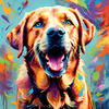 Artistic Expressive Labrador Retriever Face Art Print
