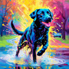 Artistic Expressive Labrador Retriever Face Art Print