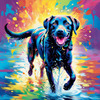 Artistic Expressive Labrador Retriever Face Art Print