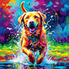 Artistic Expressive Labrador Retriever Face Art Print