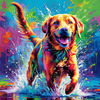 Artistic Expressive Labrador Retriever Face Art Print