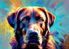 Artistic Expressive Labrador Retriever Face Art Print
