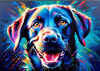 Artistic Expressive Labrador Retriever Face Art Print