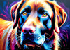 Artistic Expressive Labrador Retriever Face Art Print