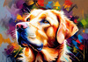 Artistic Expressive Labrador Retriever Face Art Print