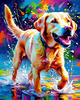 Artistic Expressive Labrador Retriever Face Art Print