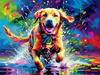 Artistic Expressive Labrador Retriever Face Art Print