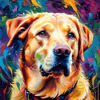 Artistic Expressive Labrador Retriever Face Art Print