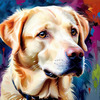 Artistic Expressive Labrador Retriever Face Art Print