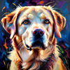 Artistic Expressive Labrador Retriever Face Art Print