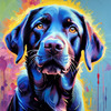 Artistic Expressive Labrador Retriever Face Art Print