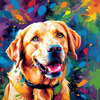 Artistic Expressive Labrador Retriever Face Art Print