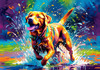 Artistic Expressive Labrador Retriever Face Art Print