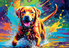 Artistic Expressive Labrador Retriever Face Art Print