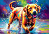 Artistic Expressive Labrador Retriever Face Art Print