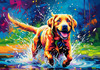 Artistic Expressive Labrador Retriever Face Art Print