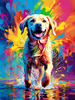 Artistic Expressive Labrador Retriever Face Art Print