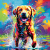 Artistic Expressive Labrador Retriever Face Art Print