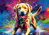 Artistic Expressive Labrador Retriever Face Art Print