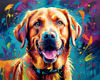 Artistic Expressive Labrador Retriever Face Art Print