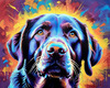 Artistic Expressive Labrador Retriever Face Art Print