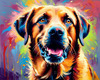 Artistic Expressive Labrador Retriever Face Art Print