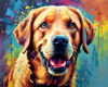 Artistic Expressive Labrador Retriever Face Art Print