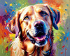 Artistic Expressive Labrador Retriever Face Art Print