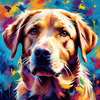 Artistic Expressive Labrador Retriever Face Art Print