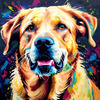 Artistic Expressive Labrador Retriever Face Art Print