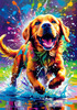 Artistic Expressive Labrador Retriever Face Art Print